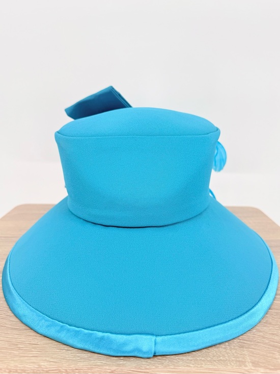 Studio B Blue Opening Day Derby Hat Rose Lace Feather Race Day Church Statement main image 12